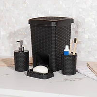 Mind Reader Wicker Style 4 Piece Bathroom Set