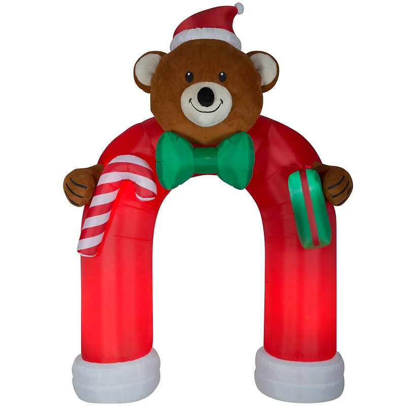 10.5ft. Airblown® Inflatable Christmas Animated Archway Bowtie Wiggling Teddy Bear