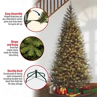 ft. Pre-Lit Aspen Spruce Slim Artificial Christmas Tree
