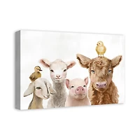 Baby Farm Animals 24" x 16" Canvas Wall Art