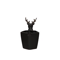 7" Black & Silver Reindeer Handle Decorative Container by Ashland®