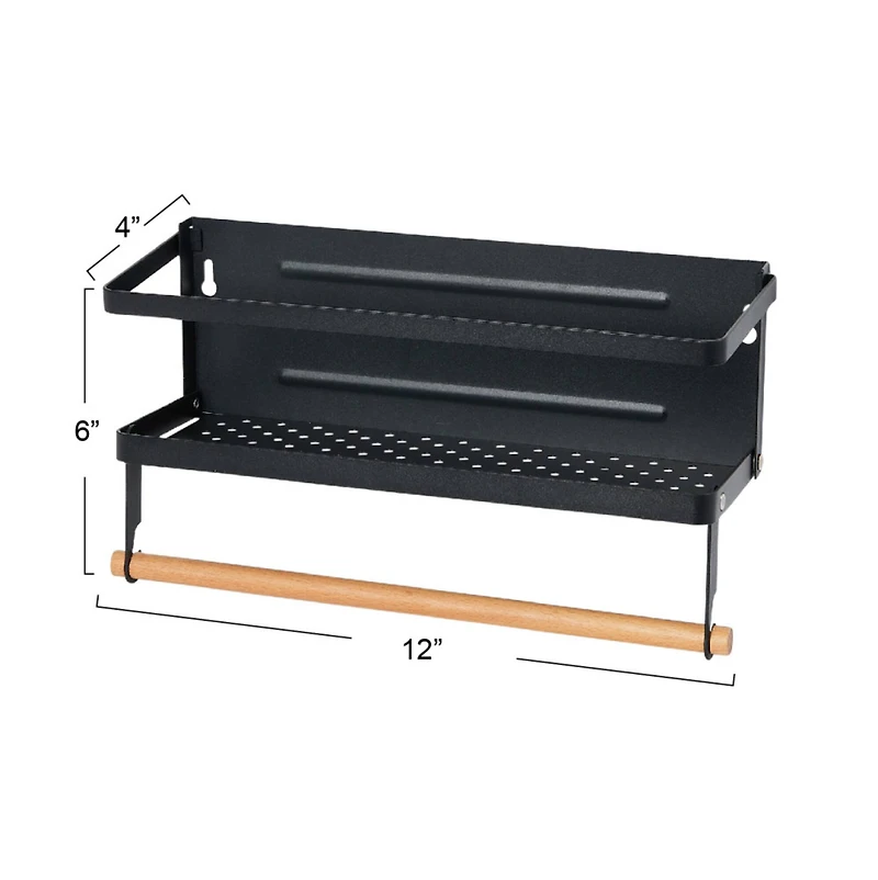 Household Essentials 12" Metal Spice Rack with Paper Towel Holder