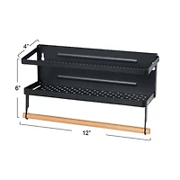 Household Essentials 12" Metal Spice Rack with Paper Towel Holder