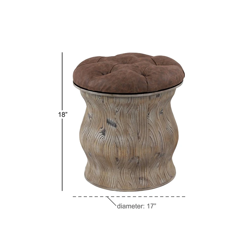 18" Chinese Fir Rustic Stool