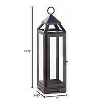 12.75" Black Tall Slate Lantern