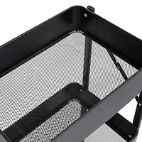 Honey Can Do Black 3-Tier Folding Cart with Wheels