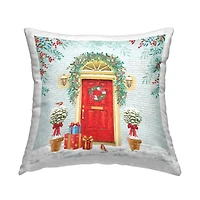 Stupell Industries Holiday Doorway Snowy Gifts Pillow