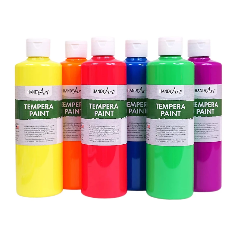 Handy Art® 16oz. Fluorescent Tempera Paint, 6ct.