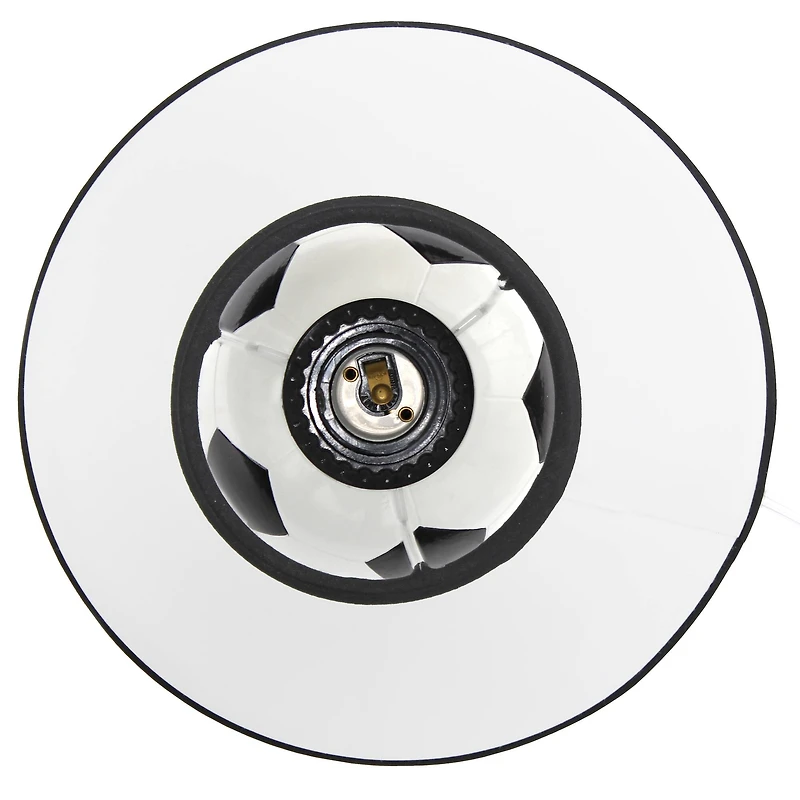 Simple Designs™ 11.5" Soccer Ball Base Table Lamp with White Shade Black Trim