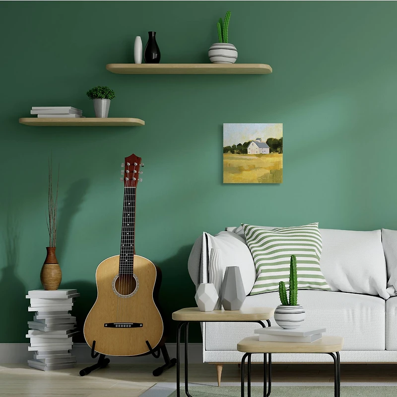 Stupell Industries Golden Sky Country Farmhouse Landscape Open Field Canvas Wall Art