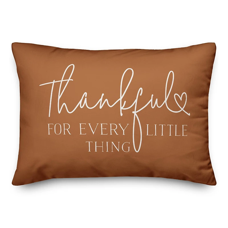 Thankful for Every Little Thing 20" x 14" Indoor / Outdoor Pillow