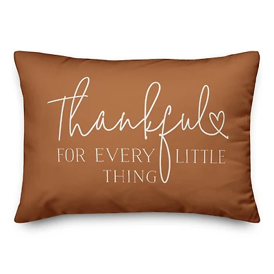 Thankful for Every Little Thing 20" x 14" Indoor / Outdoor Pillow