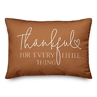 Thankful for Every Little Thing 20" x 14" Indoor / Outdoor Pillow