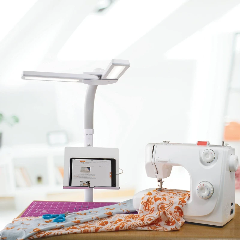 OttLite Dual Shade LED Floor Lamp with USB Charging Station