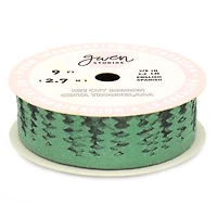 Gwen Studios 7/8" x 3yd. Die Cut Christmas Trees Holiday Ribbon