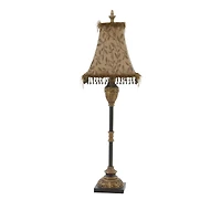 Brass Metal Tuscan Table Lamp, 33" x 10" x 10"