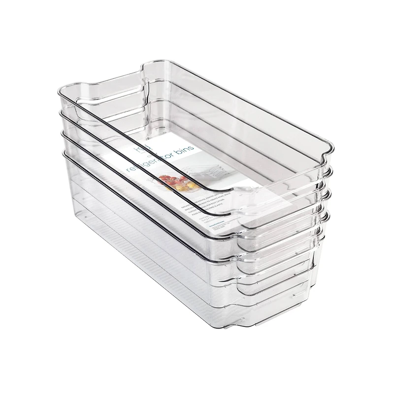 Honey Can Do Clear BPA-Free Stackable Refrigerator Organizer Storage Bins Set