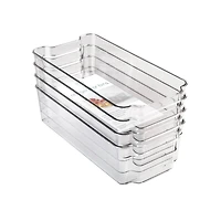 Honey Can Do Clear BPA-Free Stackable Refrigerator Organizer Storage Bins Set