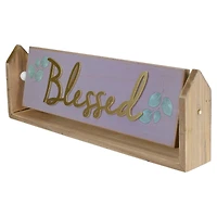 13.25" Hinged Plaque With "Blessed" Embossed Lettering Table Top  Décor