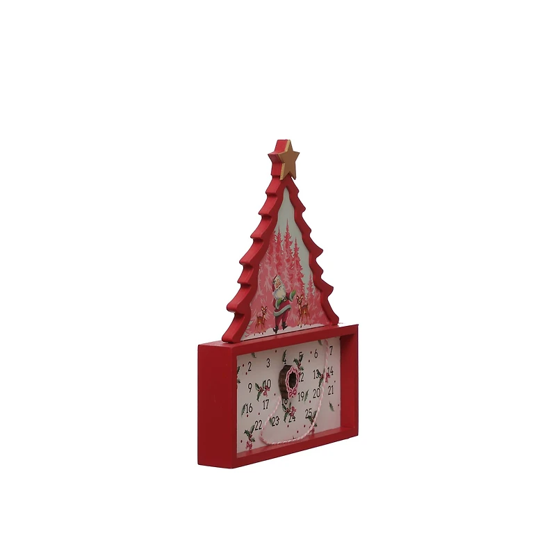 12" Red & White Christmas Tree with Santa Countdown Tabletop Décor by Ashland®