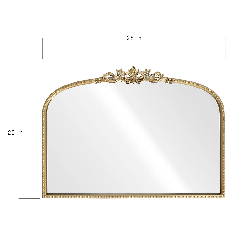 28" x 20" Ornate Wide Arch Wall Mirror in Gold Metal Frame by Ashland®