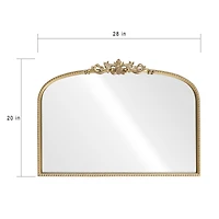 28" x 20" Ornate Wide Arch Wall Mirror in Gold Metal Frame by Ashland®