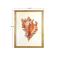 Hello Honey® Red Shells & Coral Wood Framed Wall Art, 4ct.