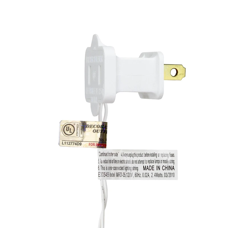 35ct. Warm White LED Wide Angle Christmas String Lights