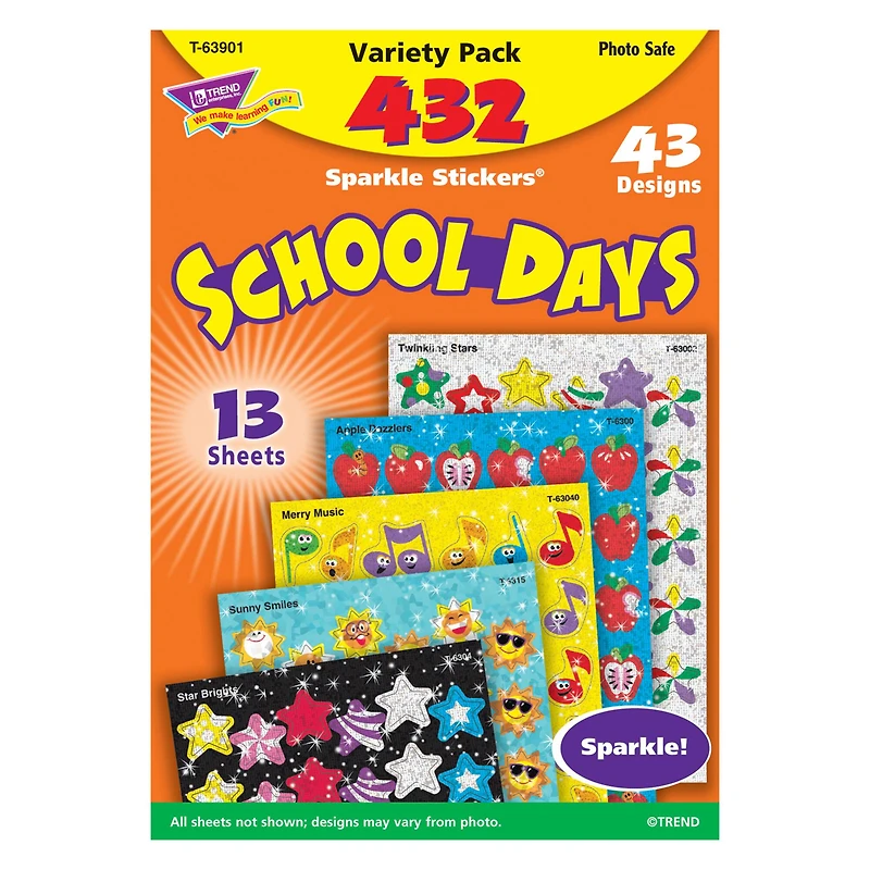 Trend Enterprises® School Days Sparkle Stickers® 3 Packs of 432