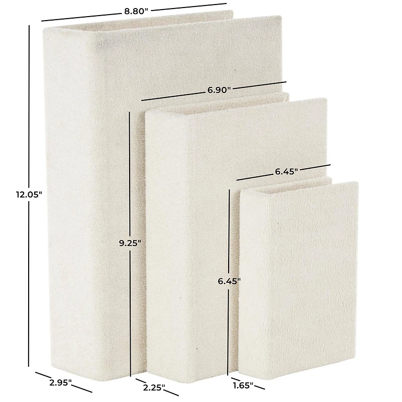 Velvet Textured Decorative Book Box with Gold Page Detailing