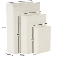 Velvet Textured Decorative Book Box with Gold Page Detailing