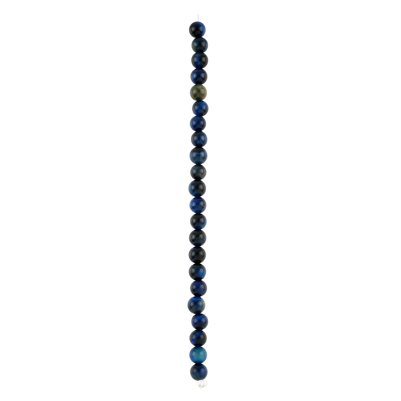 Dark Blue Tiger Eye Round Beads, 8mm by Bead Landing™