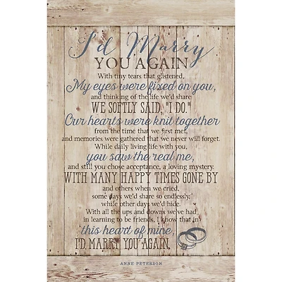 I'd Marry You Wood Plaque