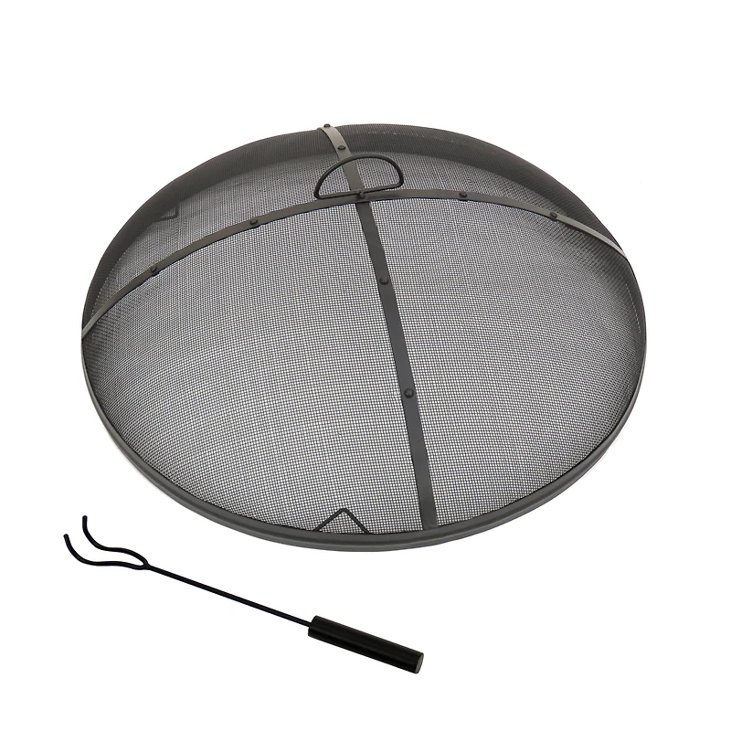 30" Deep Bowl Copper Fire Pit with Stand & Screen