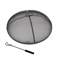 30" Deep Bowl Copper Fire Pit with Stand & Screen