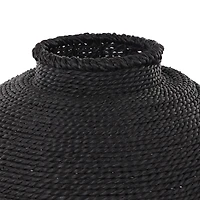 15" Black Metal Handmade Wrapped Vase
