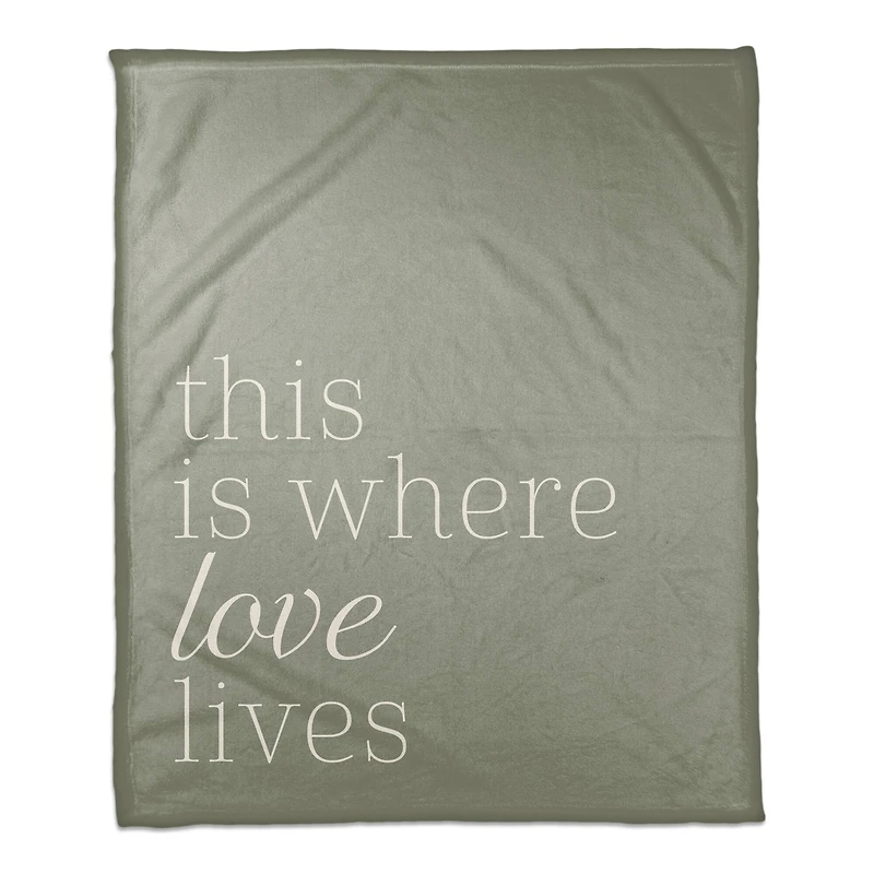 50" x 60" This Is Where Love Lives Coral Fleece Blanket