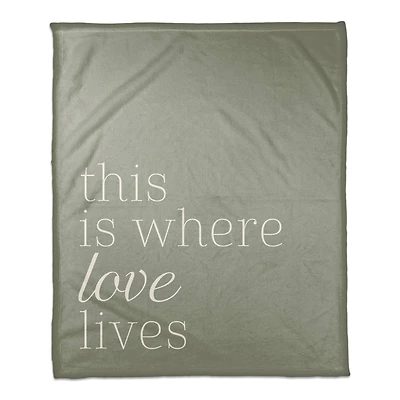 50" x 60" This Is Where Love Lives Coral Fleece Blanket