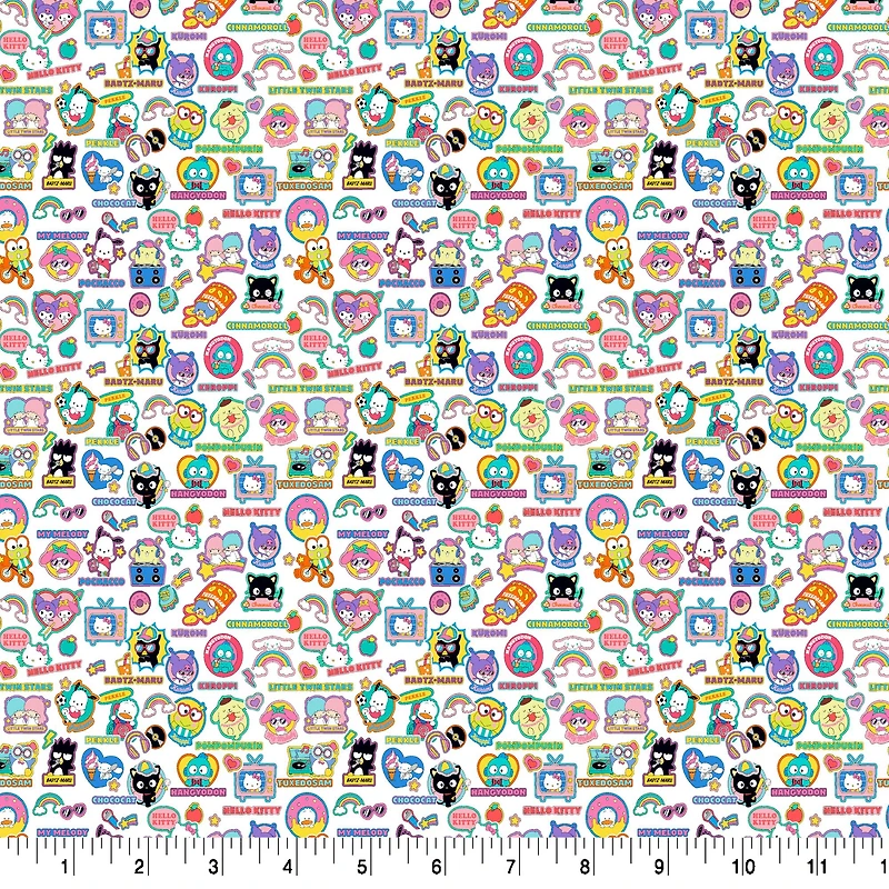 Hello Kitty® Friends & Stickers Cotton Fabric