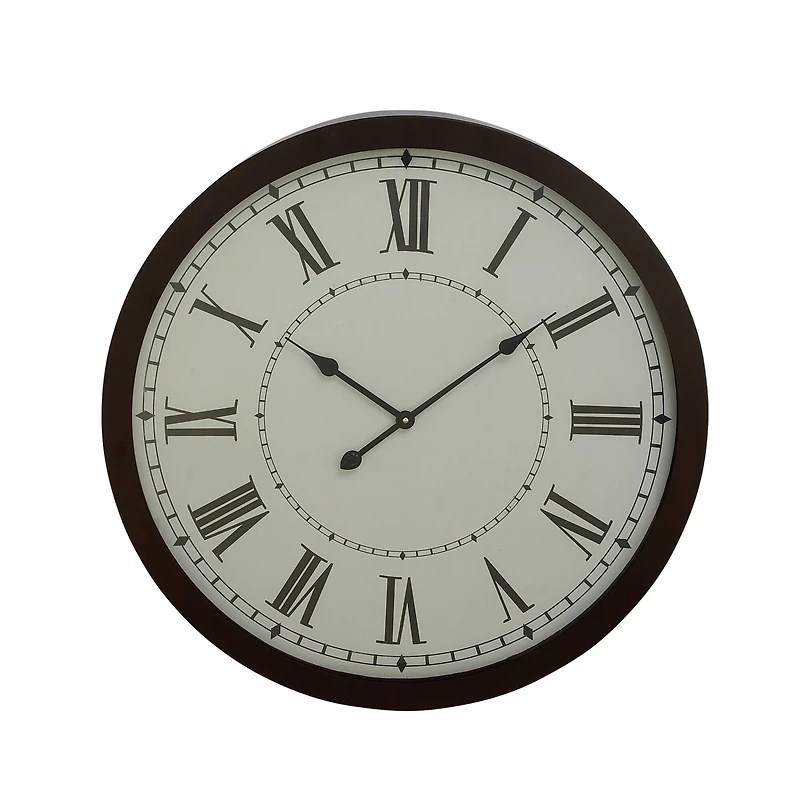 Black Traditional Metal Wall Clock, 30" x 30"