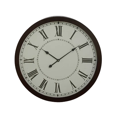 Black Traditional Metal Wall Clock, 30" x 30"