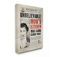 Stupell Industries Mom's Kitchen Newspaper Canvas Wall Art