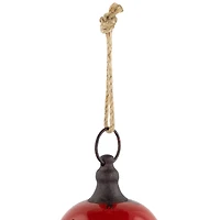 7" Red Metal Jingle Bell Hanging Christmas Decoration