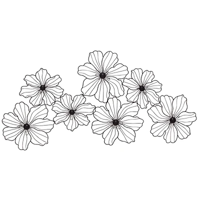 CosmoLiving by Cosmopolitan 43" Black Modern Floral Blooms Wall Décor