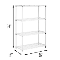 Honey Can Do White 4-Tier Heavy-Duty Adjustable Shelving Unit