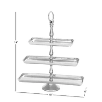 The Novogratz 19" Silver Aluminum 3-Tier Tray Stand