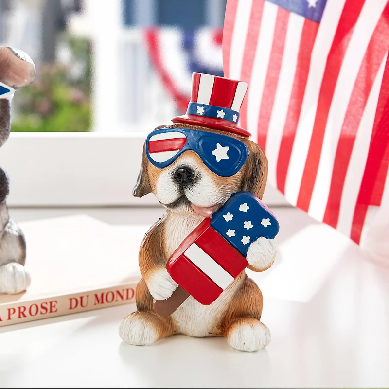 Glitzhome® Patriotic Americana Dog Table Décor Set