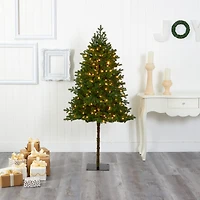 6ft. Pre-Lit Swiss Alpine Artificial Christmas Tree with Clear LED Lights