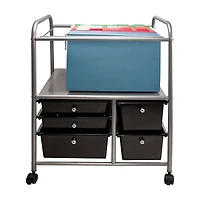 Advantus® 28.5" x 21.5" Black Mobile File Cart