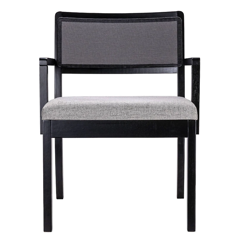 Hello Honey® 2.5ft. Crawford Mid-Century Modern Solid Wood Black Arm Chair